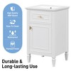 20" Bathroom Vanity with Sink, Freestanding White Cabinet with Ceramic Basin, Tilt-Out Drawer, Adjustable Shelf, Solid Wood Legs - 4 of 4