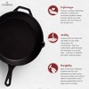 Cuisinel Cast Iron Skillet Set - 8" + 12"-Inch Frying Pan + Glass Lids - 4 of 4