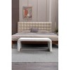 NicBex Bench Shoe Bench Boucle Fabric Loveseat Ottoman Footstool for Bedroom and Entryway - 3 of 4