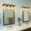 LLHZSY 3/4/5 Light Modern Bathroom Vanity Light  Dimmable Cylinder Crystal Wall Light-Black&Gold - 3 of 4