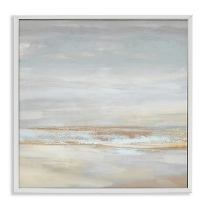 Stupell Industries Abstract Grey Landscape Painting Framed Giclee Art, White, 17" x 17" - 1 of 4