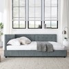 Ridstar 80.5 in. W Full Size Upholstered Tufted Bed Frame with Comfortable Backrest & Armrests-Grey - 3 of 4
