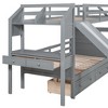 NicBex Twin over Twin Bunk Bed with Guardrail and Desk with Drawers and Shelves,Loft Bed with Ladder and Storage Staircase,Bunk Beds for Bedroom - 4 of 4