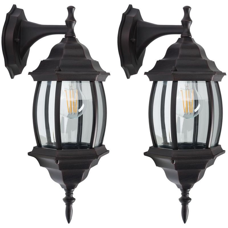 Grazia Outdoor Wall Sconce Lights (Set of 2) - Oil Rubbed Bronze - Safavieh., 1 of 7