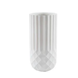 LuxenHome White 19" Tall Round MgO Planter - 1 of 4