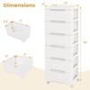 Costway 1/2 PCS 7-Drawer Plastic Rolling Storage Cart with 4 Universal Wheels Dresser Cabinet - image 3 of 4