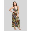 24seven Comfort Apparel Womens Bright Butterfly Print Womens Razorback Tank Casual Maxi Dress - 2 of 4