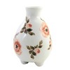 Home Decor Cottage Floral Vase  -  One Vase 4.0 Inches -  Footed Flowers  -   -  Dolomite  -  Multicolored - 3 of 3