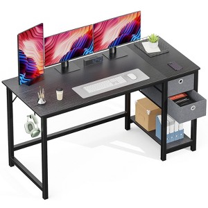 Gulches 55 Inch Computer Desk with Drawers Home Office Writing Desk with 2-Tier Storage & Side Hook, Sturdy PC Table for Work/Study - 1 of 4