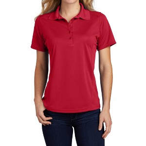 Mafoose Women's Short Sleeve Moisture-Wicking Dry Zone Raglan Sleeves Accent Polo Shirt True Red XS - 1 of 4