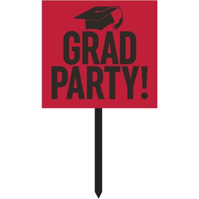 Red Graduation Yard Sign