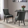 Lyngins 2-Pack Modern Upholstered Dining Chair with Diamond Stitching, Ergonomic Curved Backrest, Padded Microfiber Seat, Sturdy Wooden Legs - 2 of 4