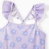 Disney Princess Rapunzel Ariel Moana Belle Toddler Girl Dress Ruffle Sleeve Crossback Strap Birthday Summer Sundress 2-6 Y - 3 of 4
