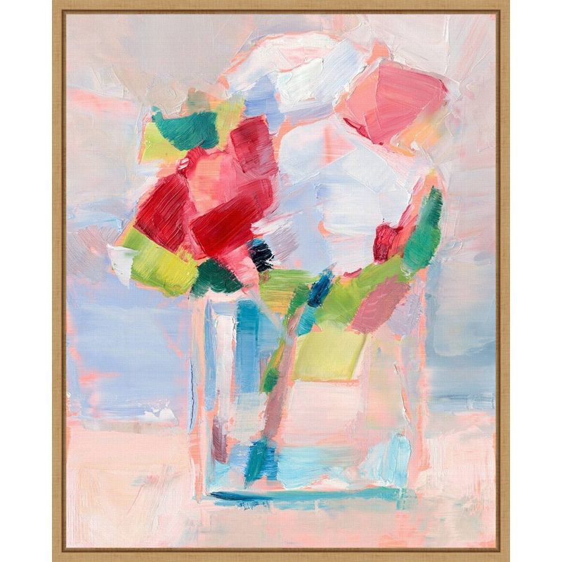 16&#34; x 20&#34; Abstract Flowers in Vase II by Ethan Harper Framed Canvas Wall Art - Amanti Art, 1 of 9