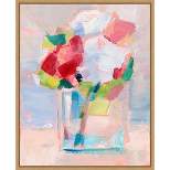 16" x 20" Abstract Flowers in Vase II by Ethan Harper Framed Canvas Wall Art - Amanti Art