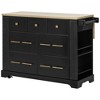 NicBex Modrn Kitchen Island with Drop Leaf & Pull Out Trash,Rolling Kitchen Cart with Wheels & Drawers,Storage Cabinet Folding Dining Table - 2 of 4