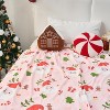 Lomsoe Pink Cute Santa Claus Flannel Blanket Soft Cozy Warm Throw Blanket Christmas Gift Blanket Throws for Couch, Bed, Living Room, Office, Travel - 2 of 4