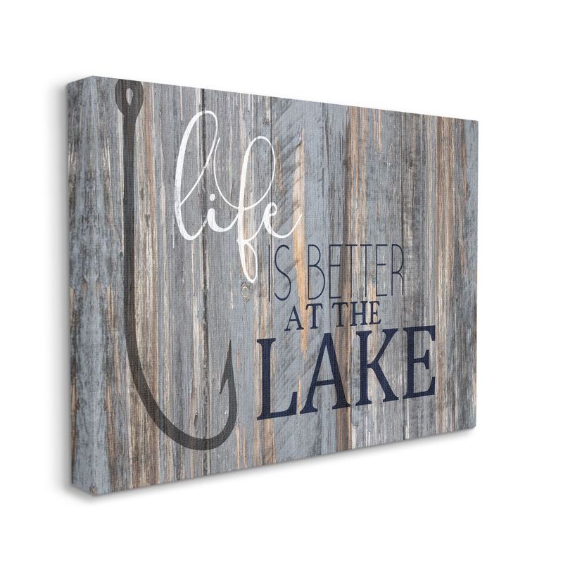 Stupell Industries Life Better Lake Quote Fish Lakehouse Cabin Nautical Phrase, 1 of 6