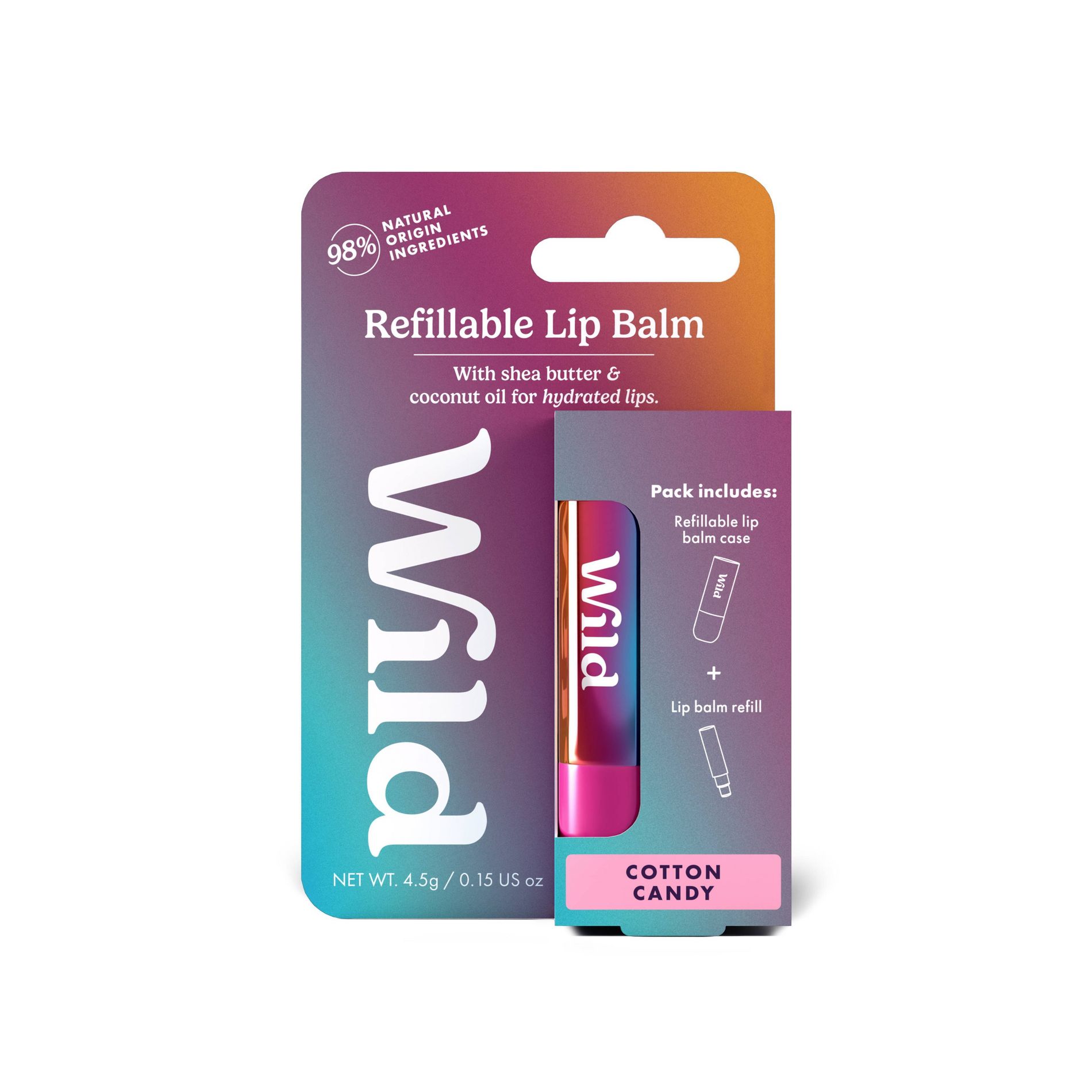 Wild Cosmetics Chrome Case Lip Balm Starter Kit - Cotton Candy - 0.15oz