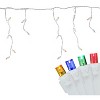 Northlight 100ct Wide Angle LED Icicle String Lights Multi-Color - 6.75' White Wire - 2 of 4