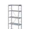 INFURNIC Decorative Bookshelf Faux Concrete Metal Frame 4 Open Compartment Storage Modern Etagere Style, Gray, 11"*24"*54" - 2 of 4