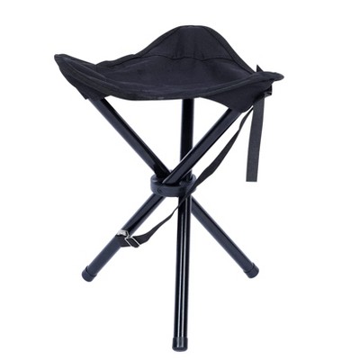 DOMETOUR YSSOA Folding Tripod Camping Stool︱Compact Tri-Leg Chair for Outdoor Backpacking Fishing Picnic Travel Beach BBQ (Black)