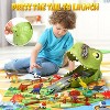 Skirfy Dinosaur Toys for Kids, 77PCS Dinosaur Carrier Track Toys, Realistic Dino Figures Set with Eggs&Trees&Fence Playset, Light Green - 4 of 4