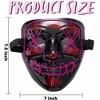 Joyfy Halloween Led Light Up Mask & Gloves for Halloween Cosplay Costume, 3 Modes Glow in The Dark Mask for Adult, Dress Up Party Accessories, Purple - 3 of 4