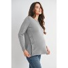Hello Miz Women's Knit Crew Neck Side Button Maternity Nursing Sweater Top - 2 of 4