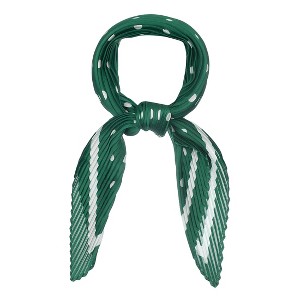 Allegra K Women's Polka Dot Pleated Neck Scarf Rhombus Handkerchief 40x18 inches(LxW) 1 Pc - 1 of 4