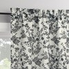 No. 918 2pc 54"x36" Elara Floral Print Semi-Sheer Rod Pocket Kitchen Curtain Tier Pair Black - 2 of 4