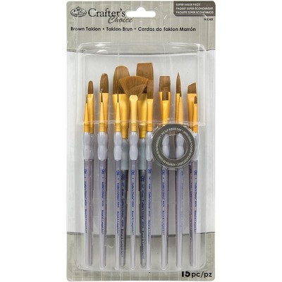 Crafter's Choice Brown Taklon Brush Value Set-15/Pkg