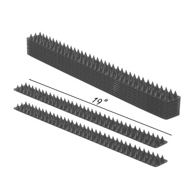 Pack of 10 Black Plastic Bird Deterrent Spikes for Fence and Wall