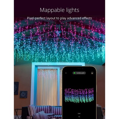 Twinkly Multicolor LED Icicle Lights with Clear Wire