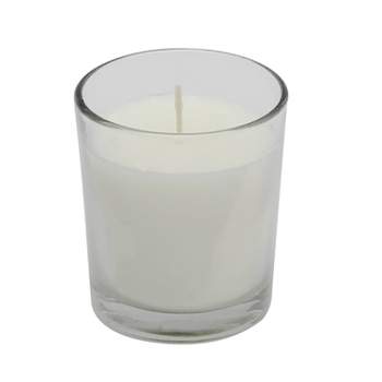Stonebriar 12 pk Unscented Long Burning Clear Glass Wax Filled Votive Candle