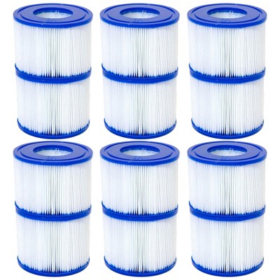 Bestway SaluSpa Type VI Outdoor Above Ground Inflatable Hot Tub Spa Filter Pump Cartridge Replacement Accessories for Spa Maintenance (6 Pack)