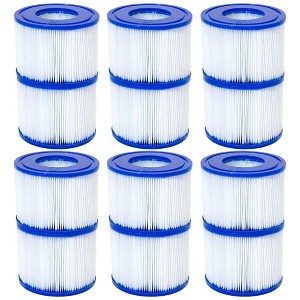 Bestway SaluSpa Type VI Outdoor Above Ground Inflatable Hot Tub Spa Filter Pump Cartridge Replacement Accessories for Spa Maintenance (6 Pack) - 1 of 4