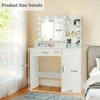 TOBILI Vanity Desk with Mirror and Lights, Makeup Vanity with Drawer & Storage Cabinet, 3 Lighting Modes, Dressing Table with Open Shelves,White - 2 of 4