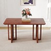 NicBex Rustic Solid Wood Rectangular/Round Dining Table with Imitation Rattan Base,Modern Home Kitchen Table Tea Table,Dining Room Furniture - 2 of 4