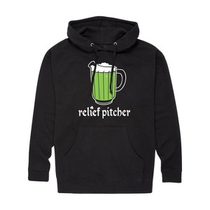 Men's - Instant Message - Relief Pitcher Green Beer Graphic Fleece Pullover Hoodie - 1 of 4