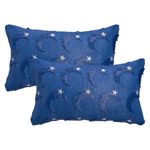 REGALWOVEN Star Embroidered Cute Cartoon Moon Pattern Cushion Covers 2 Pcs - 1 of 4
