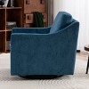 Large Swivel Barrel Chair,Swivel Accent Linen Fabric Armchair,Accent Back Chair Linen Arm Chair Armchair-Cuddlewood - 4 of 4