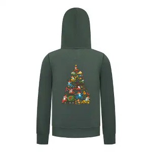 Everyday Kids Christmas Collection Construction Truck Tree Boys Zip up Hoodie – Holiday Sweatshirt - Red - 1 of 1