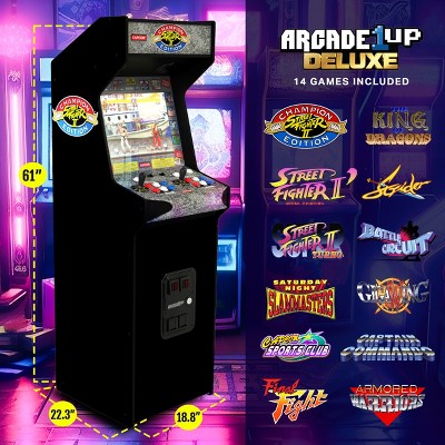 Street Fighter II Deluxe 5ft Black Arcade Cabinet with 17" Screen