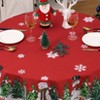 Christmas Tablecloth Xmas Table Cloth with Snowflake/Pine Tree Decorations Washable Decorative Table Cover for Dining Party & Holidays - 2 of 4