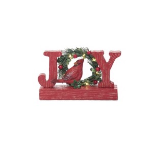 Transpac Resin 8 in. Holiday Joy Cardinal - 1 of 2