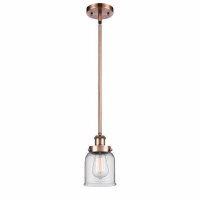 Bell - 1 Light Stem Hung Mini Pendant In Industrial Style-10 Inches Tall and 5 Inches Wide