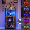 Whizmax Corner Bar Cabinet with LED Lights, Industrial Liquor Cabinet with Adjustable Shelf, 5-Tier Industrial Wine Cabinet with Glass Holder - 2 of 4