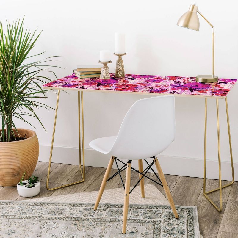 Schatzi Marion Floral Desk Gold - Deny Designs, 3 of 4
