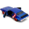 1972 Plymouth GTX Candy Blue w/Red & White Stripes and Captain America Figure "The Avengers" 1/32 Diecast Model Car by Jada - 4 of 4